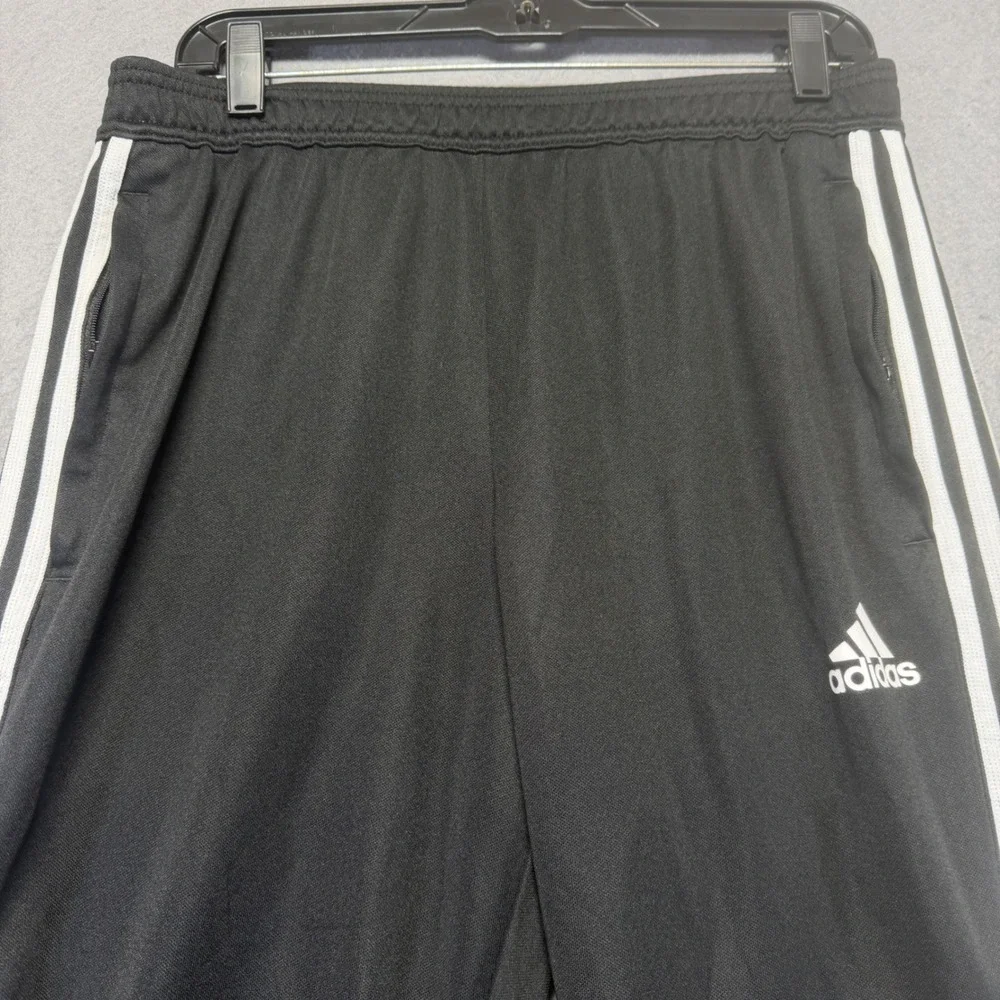 Adidas Tiro Mens Black White Climalite Tapered Athletic Track Pants Size M 32x30